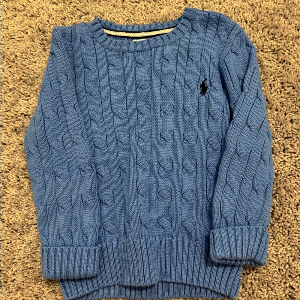 Boys 24M Ralph Lauren Light Blue Knit Sweater